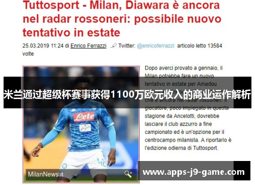 米兰通过超级杯赛事获得1100万欧元收入的商业运作解析